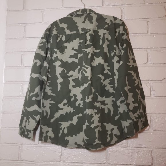 New with tags Camo Camouflage Military canvas jacket Shirt long sleeve size L - Picture 5 of 5